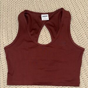 Gymshark Deep Brown/Burgundy Cropped Tank